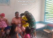Peduli Dengan Kesehatan Di Perbatasan, Satgas Pamtas Yonif 645/GTY Bantu Pemberian Imunisasi Balita