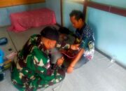 Satgas Pamtas Yonif 645/GTY Keliling Kampung Berikan Sosialisasi dan Layanan Kesehatan