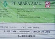 Melalui Program CSR, PT Arara Abadi Lanjutkan Pengaspalan Jalan Poros di Dua Desa
