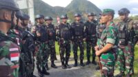 Danrem 172/PWY Laksanakan Kunjungan Kerja ke Pos Satgas Yonif 721/Mks