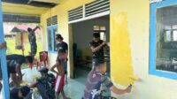 Peduli Rumah Ibadah, Satgas Pamtas RI-MLY Yonarmed 16/TK Melaksanakan Karya Bhakti di Lingkungan Gereja