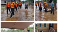 Perhatian Polres Rohil Terhadap Ratusan Warga Terdampak Banjir di Rantau Kopar, Siapkan Tenda Pengungsian dan Ulurkan Bantuan