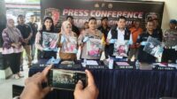 Kapolres Inhu Konferensi Pers Penangkapan Pimpinan Ponpes Lakukan Pelecehan Seksual ke Santri di Siberida 