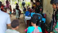 Satgas Yonif 122/TS, Laksanakan Anjangsana Dan Berikan Pengobatan Massal Kepada Masyarakat Perbatasan Papua