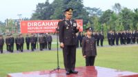Kapolres Kuansing Pimpin Upacara Pengibaran Bendera Merah Putih dalam Rangka Peringatan HUT  Ke-79 RI 