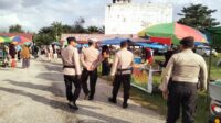 Personel Polsek Pujud Polres Rohil, Patroli Jaga Kamtibmas di Bazar Ramadhan