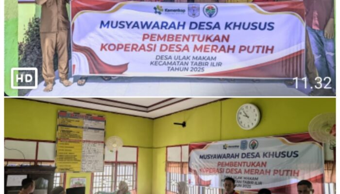 Koperasi”Merah Putih” Desa Ulak Makam Resmi Terbentuk, Daman Huri Harap Dapat Kuatkan Ekonomi 
