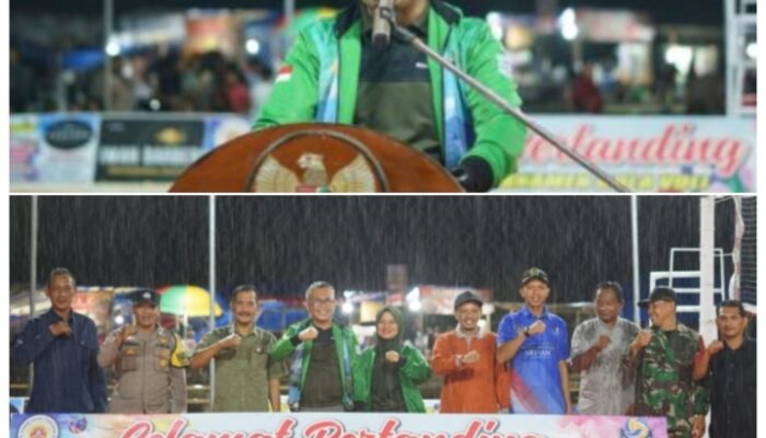 Mewakili Bupati Merangin, Kadisparpora Buka Turnamen Volly MBC Cup I Desa Mampun Baru