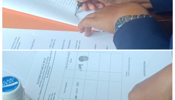 Kopdes Merah Putih Sungai Pinang Melakukan Penanda Tanganan Akta Pendirian