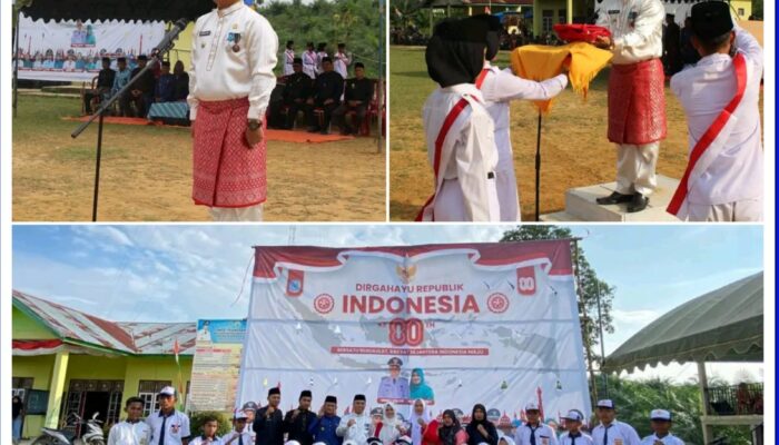 Gelar Upacara HUT Ke – 80 RI, Camat Samsul Zaini Sukses Jadi Inspektur Upacara Di Dua Kecamatan