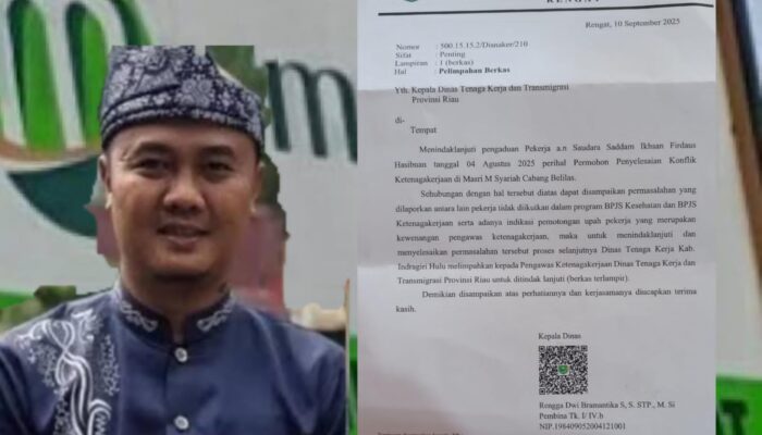 Disnaker Inhu Tuding Toko Masri M Syari’ah Perlakukan Pekerja Tak Sesuai Syari’at 