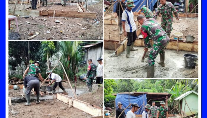 Babinsa Emil Purwanto Ikut Goro Bedah Rumah Warga Tidak Layak Huni