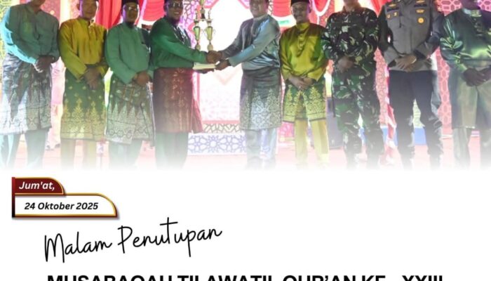 Camat Rupat Utara, Aulia Fikri, Resmi Tutup MTQ XXIII Tingkat Kecamatan Tahun 2025