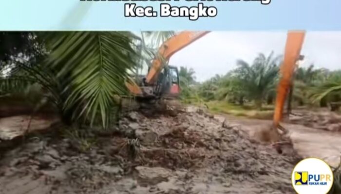 Dinas PUPR Rohil Turunkan Alat Berat Ke sejumlah Lokasi, Normalisasi dan Penahanan Air Pasang 