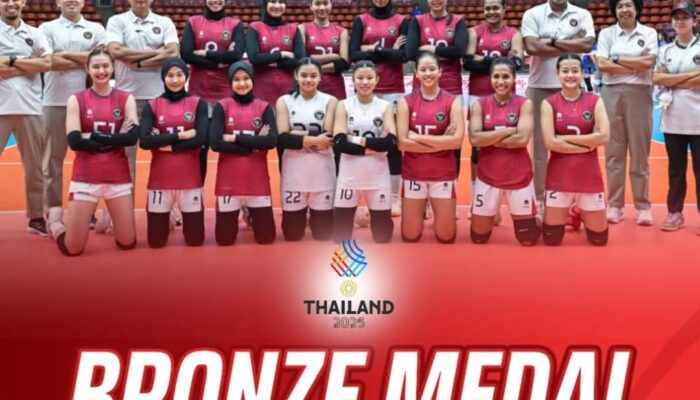 Berhasil Patahkan Gempuran Vietnam, Timnas Voli Putri Indonesia Tersenyum Bawa Perunggu Sea Games 2025