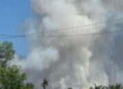 Lahan Koperasi RTBS di Desa Merbau Terbakar, Asap Mengepul Tebal Warga Ketakutan 