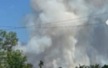 Lahan Koperasi RTBS di Desa Merbau Terbakar, Asap Mengepul Tebal Warga Ketakutan 