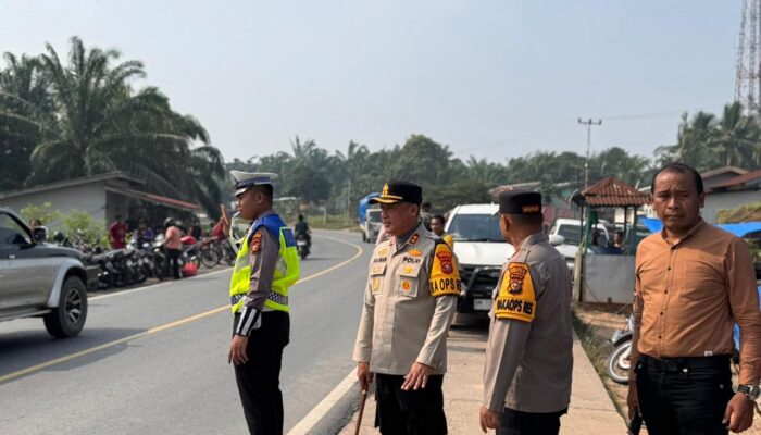 H+4 Lebaran, Kapolres Rohil Bersama PJU Pantau Arus Balik 