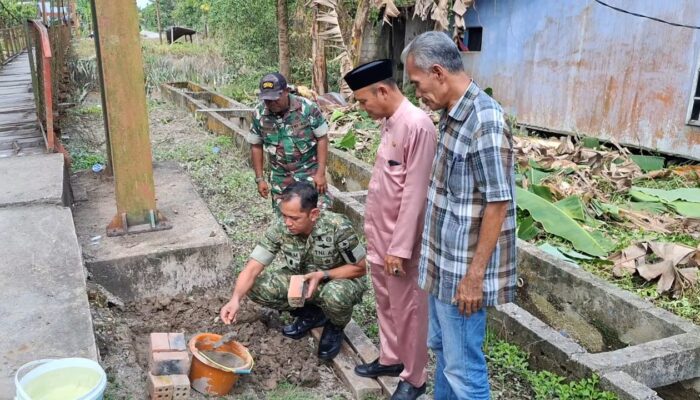 Dandim 0314/Inhil Laksanakan Peletakan Batu Pertama Pembangunan Jembatan Garuda di Reteh