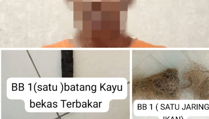 Polres Rohil Ungkap Kasus Pembakaran Jaring Ikan di Panipahan, Satu Tersangka Diamankan