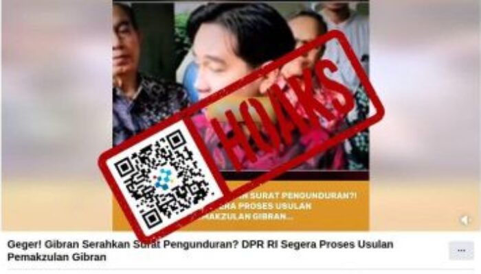 [HOAKS] Klaim Wapres Gibran Serahkan Surat Pengunduran Diri ke DPR RI