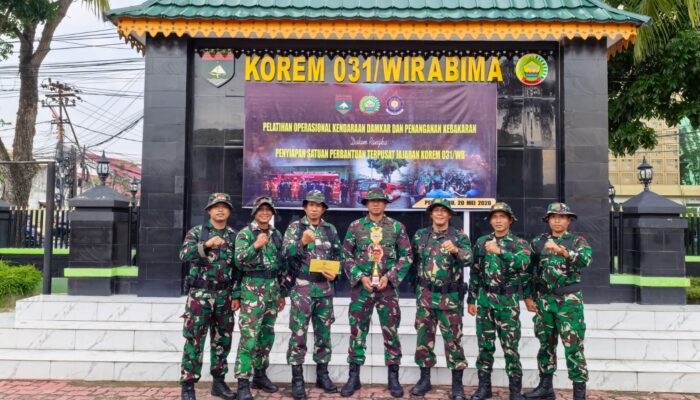 Kodim 0314/Inhil Raih Juara I Lomba Simulasi Pemadam Kebakaran Tingkat Korem 031/WB