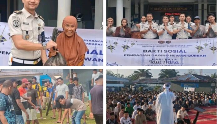 Rutan Rengat Gelar Sholat Idul Adha dan Penyembelihan Qurban Bersama Warga Binaan