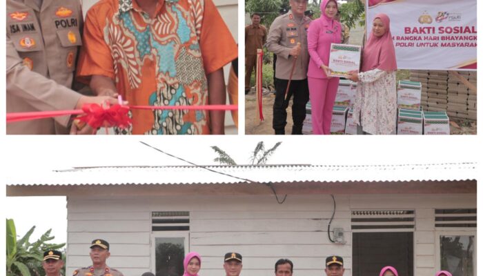 HUT Bhayangkara Ke-80: Kapolres Rohil Bedah Rumah 7 Hari & Salurkan Bansos di Tanah Putih