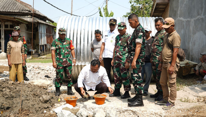 Kasrem 051/Wijayakarta Tinjau Langsung Peletakan Batu Pertama Jembatan Merah Putih di Pebayuran
