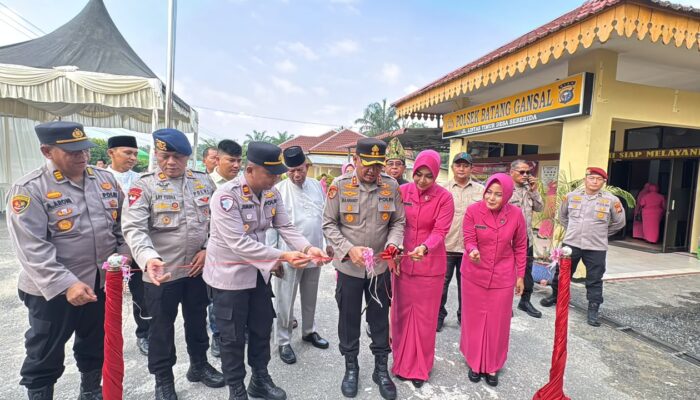 Kunker Kapolres Inhu ke Polsek Batang Gansal, Resmikan Gedung Hingga Pesan Kolaborasi Jaga Kamtibmas