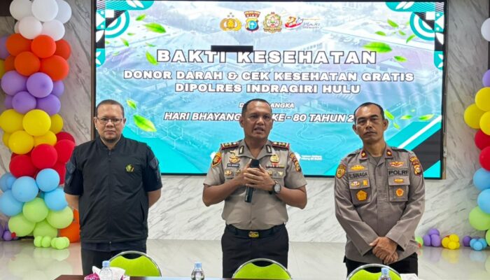 Polres Inhu Gelar Bhakti Kesehatan Dalam Rangka Hari Bhayangkara Ke-80