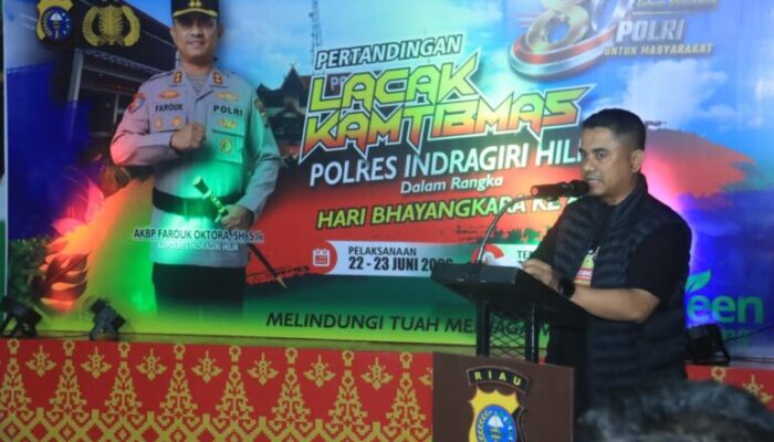 Puluhan Tim Adu Ketangkasan, Polres Inhil Gelar Gasing Bhayangkara Pertama Sambut HUT ke-80