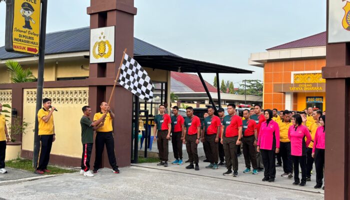 Jelang Hari Bhayangkara dan Pembukaan Pekan Olahraga Kapolri Cup, Polres Inhu Gelar Senam Bersama TNI