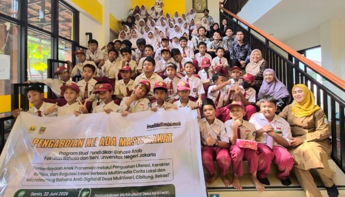 Prodi PBA UNJ Gelar PKM Terintegrasi KKN di Desa Muktiwari: Perkuat Literasi, Karakter, dan Regulasi Emosi Anak
