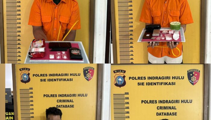 Dalam Semalam Satres Narkoba Polres Inhu Gulung Empat Tersangka, Mulai Dari Oknum PNS Hingga Oknum Satpam