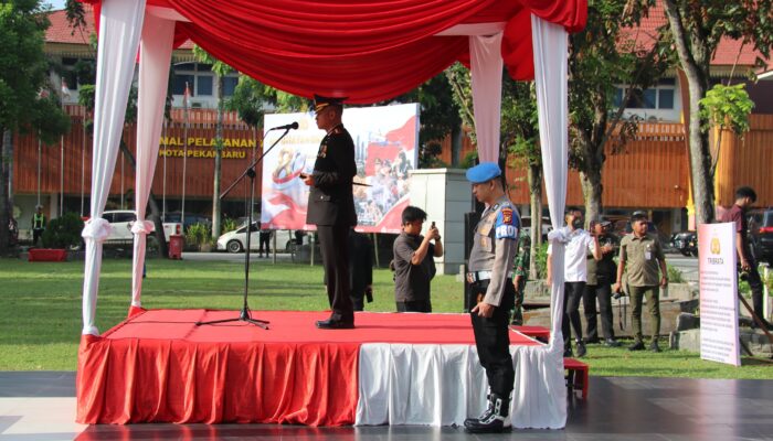 Polresta Pekanbaru Peringati HUT Bhayangkara ke-80: Komitmen Polri Presisi Dukung Program Nasional
