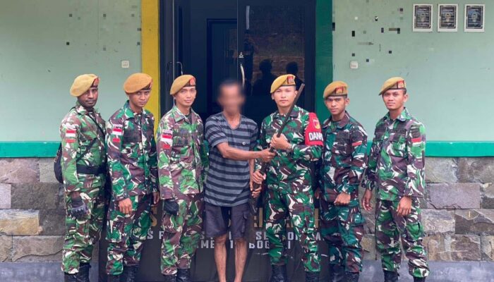 Pos Sei Bening Sambas Amankan Senjata Api Warga Sungai Bening