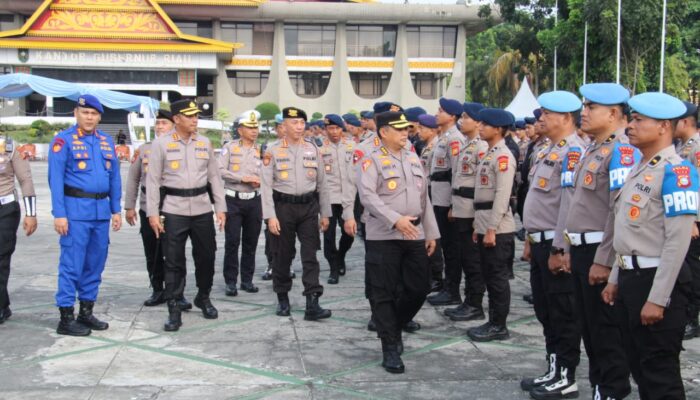 2.438 Personel Siap Amankan Riau Bhayangkara Run 2026, Polda Riau Gelar Apel Pasukan