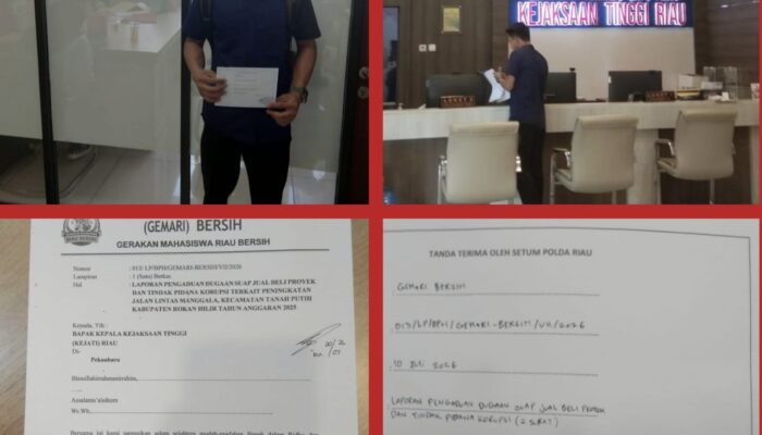 Kadis PUTR Rohil Khoirul Fahmi Dilaporkan ke Kejati dan Polda Riau, GEMARI Dugai Ada Korupsi Proyek Rp34,6 Miliar