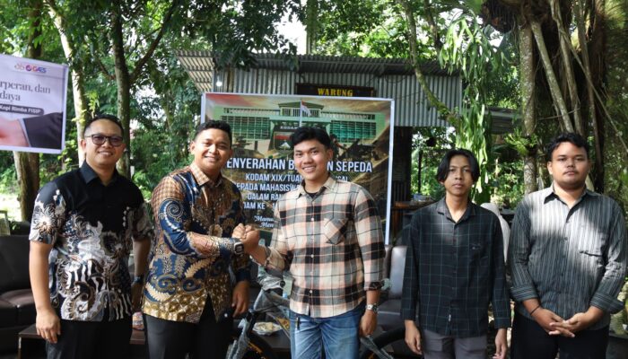 Kodam XIX Tuanku Tambusai Wujudkan Kepedulian Sosial, Mahasiswa UNRI Terima Bantuan 10 Unit Sepeda