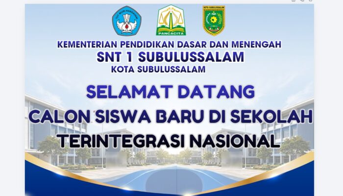 Dinas Pendidikan Subulussalam Buka Penjaringan Calon Siswa Baru SNT 1 TA 2026/2027