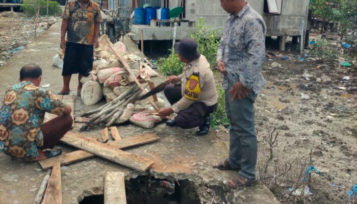 Sinergi Polri dan Warga: Jalan Telkom Teluk Pulai Diperbaiki Lewat Gotong Royong