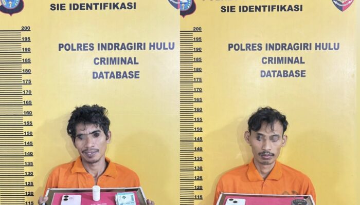 Aksi Kejar-Kejaran Antara Polisi Dan Pengedar Sabu di Kebun Sawit, Satresnarkoba Polres Inhu Ringkus Dua Pelaku