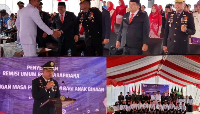 Ketua dan Wakil Ketua DPRD Inhu Hadiri Pemberian Remisi HUT RI ke-81 di Rutan Kelas IIB Pematang Reba