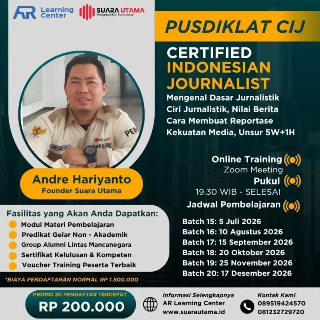FOTO: Pelatihan Kepenulisan Jurnalistik Bergelar CIJ dari Lembaga AR Learning Center (Andre Hariyanto/KOMPAS 1)