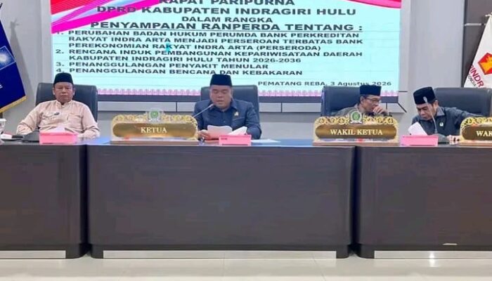 Ketua DPRD Inhu Sabtu P. Sinurat Pimpin Paripurna, Bahas 4 Ranperda Strategis: BPR Jadi Perseroan hingga Rencana Induk Pariwisata