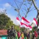 Sambut HUT RI, Pos Walesi Satgas Yonif 645/Gardatama Yudha Bersama Warga, Kibarkan Merah Putih di Bukit Walesi