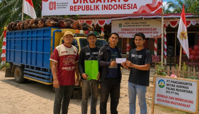 ‎PT Pancawaskita Mitra Agrinas Kebun Rakit Kulim Dukung Semarak HUT RI di Talang Perigi