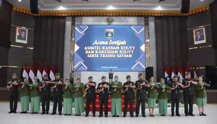 Kodam XIX Tuanku Tambusai Gelar Sertijab Asintel dan Kakesdam, Tradisi Satuan Berlangsung Khidmat