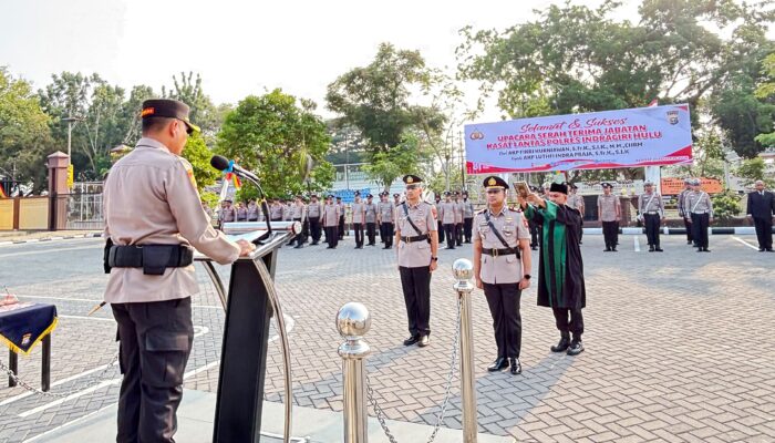 Kapolres Inhu Pimpin Serah Terima Jabatan Kasat Lantas, Ini Penggantinya